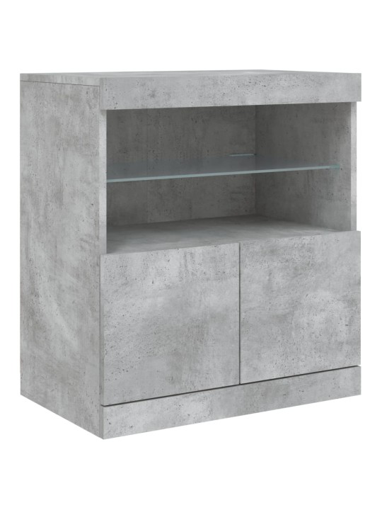 Příborník s LED osvětlením betonově šedý 142,5 x 37 x 67 cm