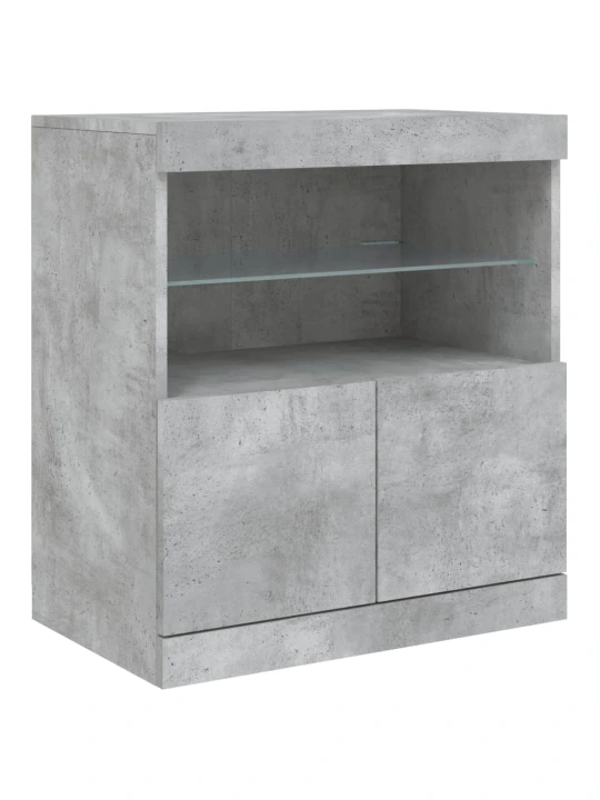 Příborník s LED osvětlením betonově šedý 142,5 x 37 x 67 cm