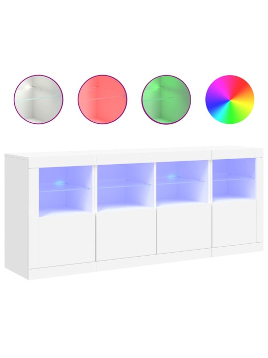 Příborník s LED osvětlením bílý 163 x 37 x 67 cm