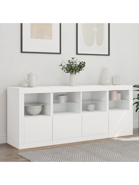 Příborník s LED osvětlením bílý 163 x 37 x 67 cm