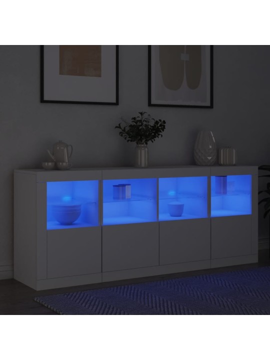 Příborník s LED osvětlením bílý 163 x 37 x 67 cm