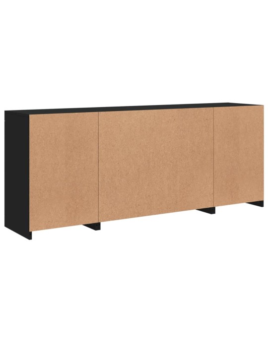 Příborník s LED osvětlením černý 163 x 37 x 67 cm