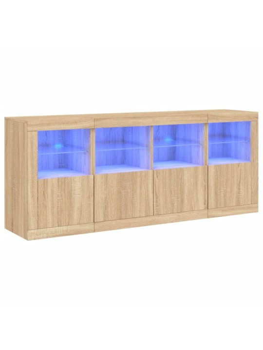 Příborník s led osvětlením dub sonoma 163 x 37 x 67 cm