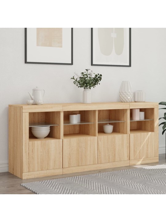 Příborník s led osvětlením dub sonoma 163 x 37 x 67 cm
