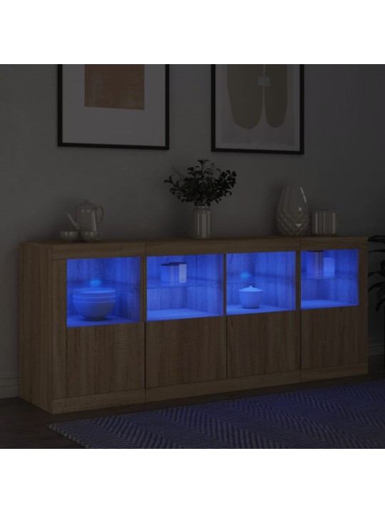 Příborník s led osvětlením dub sonoma 163 x 37 x 67 cm