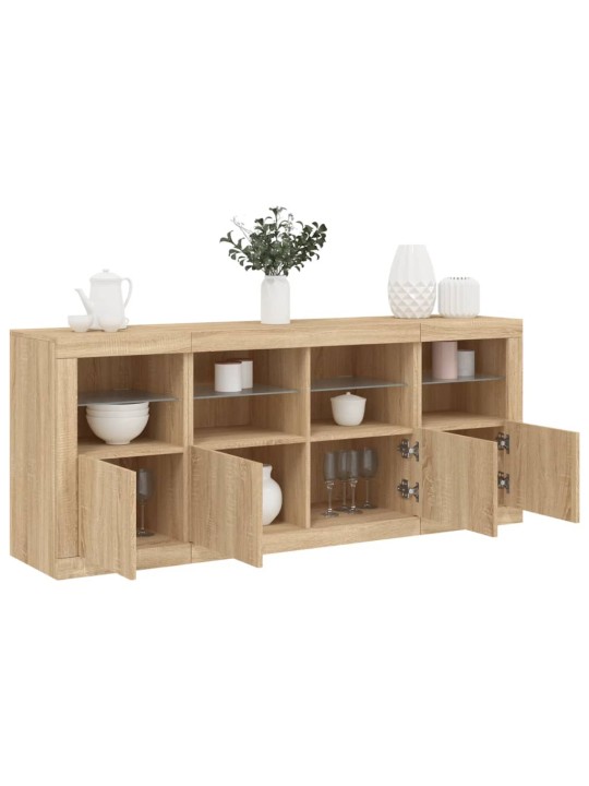 Příborník s led osvětlením dub sonoma 163 x 37 x 67 cm