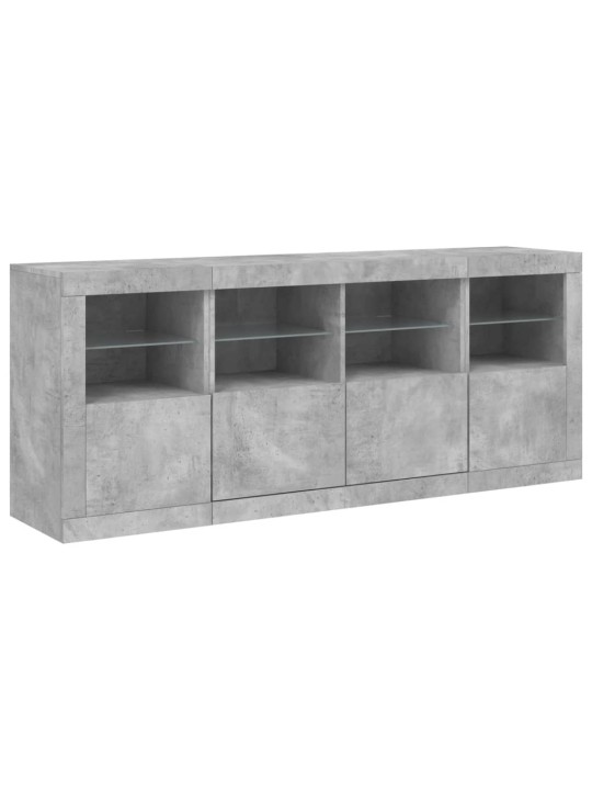 Příborník s LED osvětlením betonově šedý 163 x 37 x 67 cm
