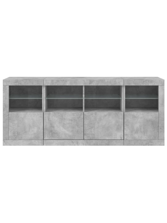 Příborník s LED osvětlením betonově šedý 163 x 37 x 67 cm