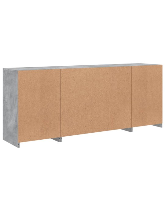 Příborník s LED osvětlením betonově šedý 163 x 37 x 67 cm