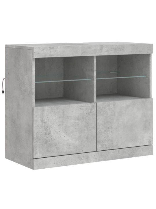 Příborník s LED osvětlením betonově šedý 163 x 37 x 67 cm