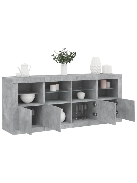 Příborník s LED osvětlením betonově šedý 163 x 37 x 67 cm