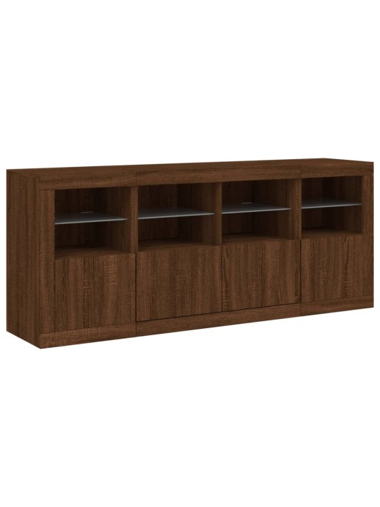 Příborník s LED osvětlením hnědý dub 163 x 37 x 67 cm