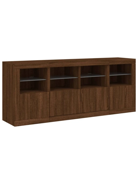 Příborník s LED osvětlením hnědý dub 163 x 37 x 67 cm