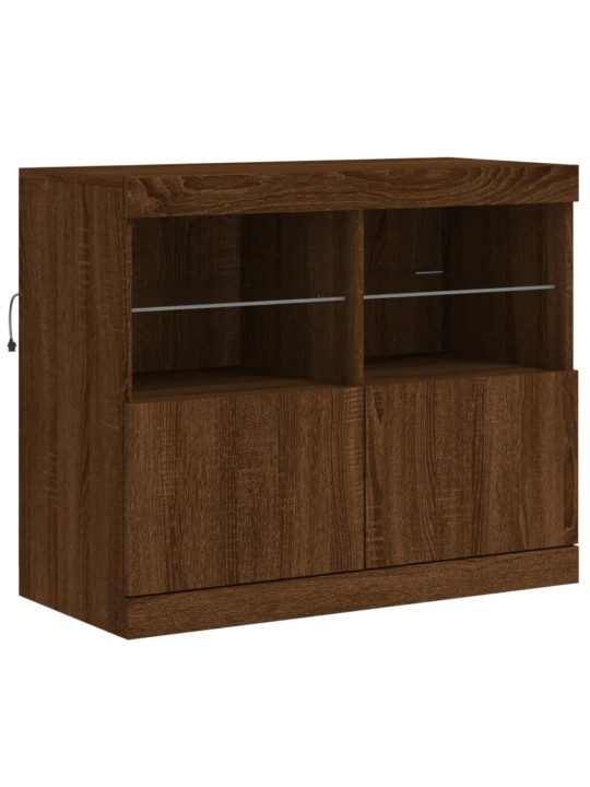 Příborník s LED osvětlením hnědý dub 163 x 37 x 67 cm