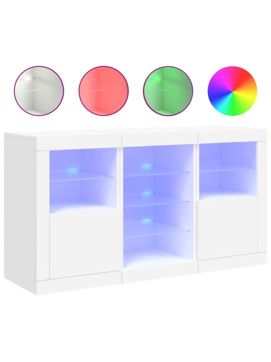 Příborník s LED osvětlením bílý 123 x 37 x 67 cm