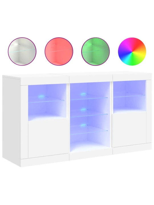 Příborník s LED osvětlením bílý 123 x 37 x 67 cm