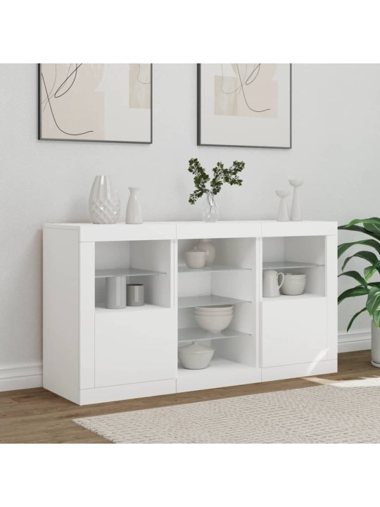 Příborník s LED osvětlením bílý 123 x 37 x 67 cm