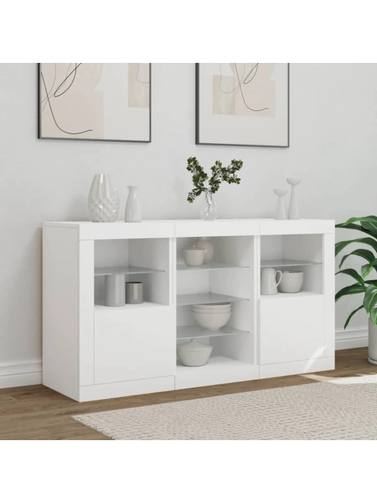 Příborník s LED osvětlením bílý 123 x 37 x 67 cm