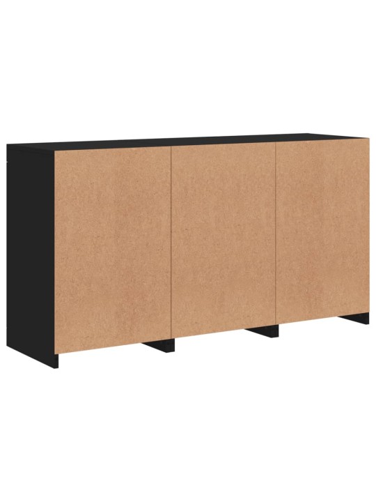 Příborník s LED osvětlením černý 123 x 37 x 67 cm