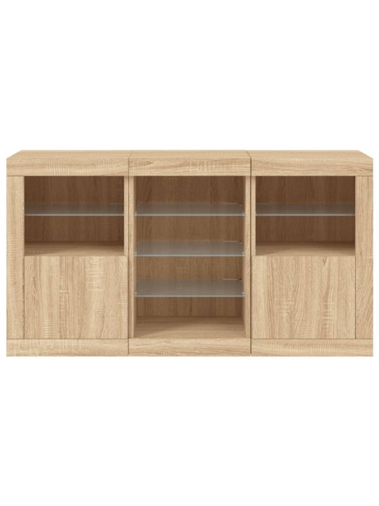 Příborník s led osvětlením dub sonoma 123 x 37 x 67 cm