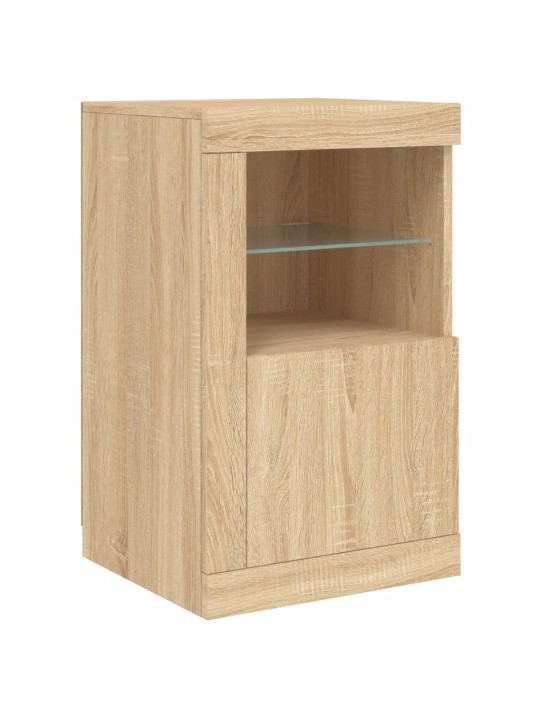 Příborník s led osvětlením dub sonoma 123 x 37 x 67 cm