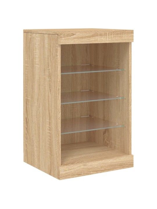 Příborník s led osvětlením dub sonoma 123 x 37 x 67 cm