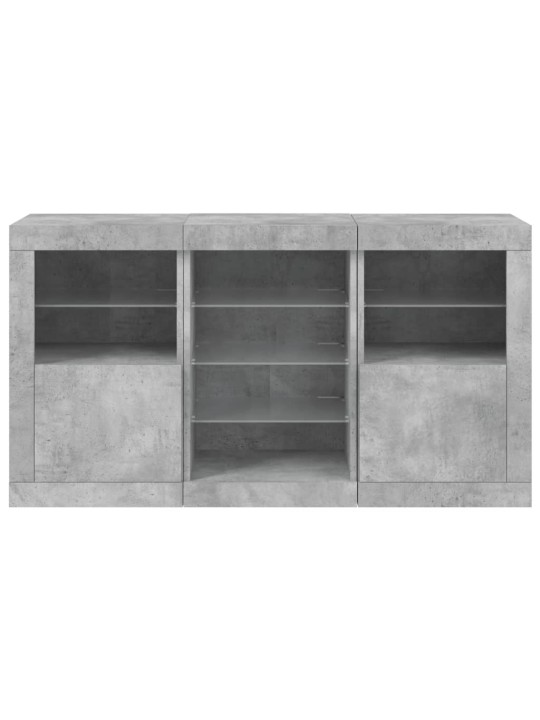 Příborník s LED osvětlením betonově šedý 123 x 37 x 67 cm
