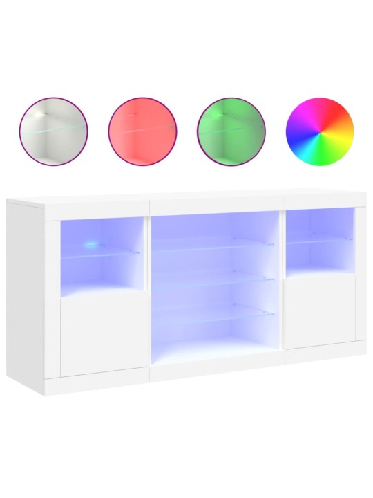 Příborník s LED osvětlením bílý 142,5 x 37 x 67 cm