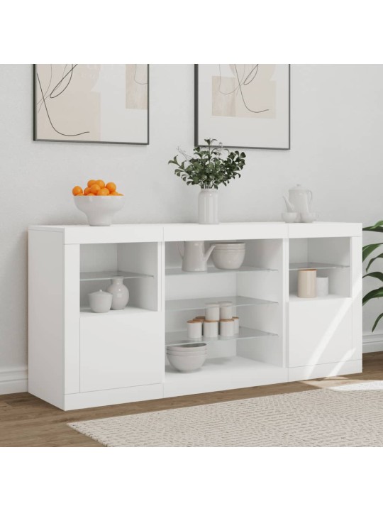 Příborník s LED osvětlením bílý 142,5 x 37 x 67 cm