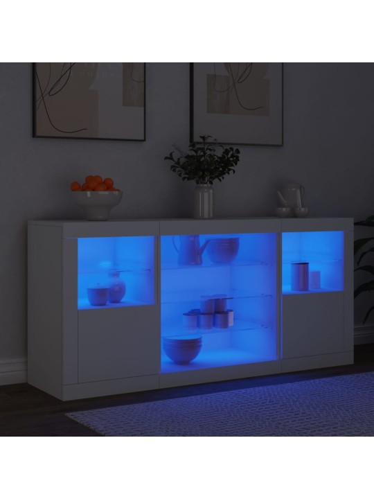 Příborník s LED osvětlením bílý 142,5 x 37 x 67 cm
