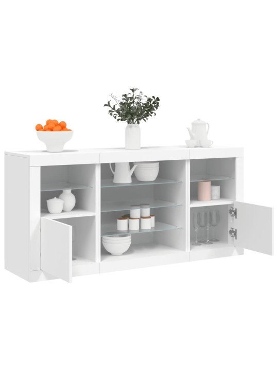Příborník s LED osvětlením bílý 142,5 x 37 x 67 cm