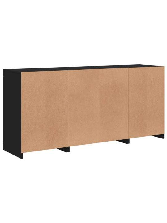 Příborník s LED osvětlením černý 142,5 x 37 x 67 cm