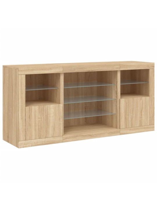 Příborník s led osvětlením dub sonoma 142,5 x 37 x 67 cm