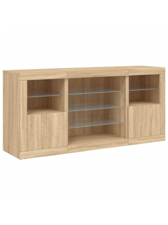 Příborník s led osvětlením dub sonoma 142,5 x 37 x 67 cm