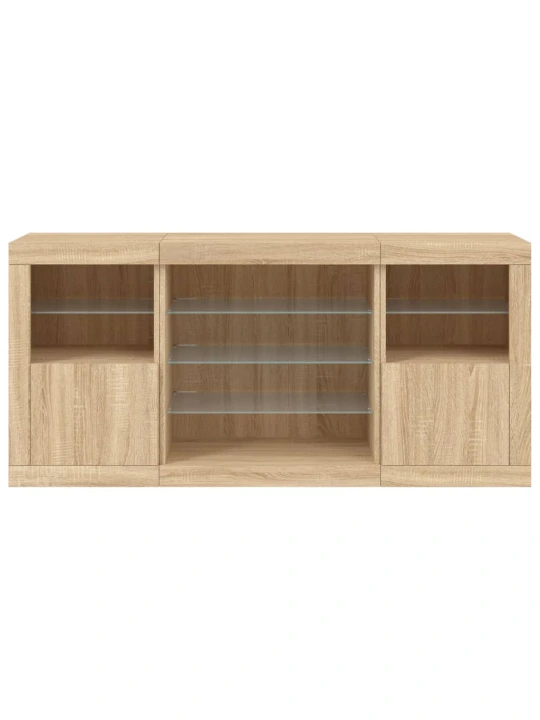 Příborník s led osvětlením dub sonoma 142,5 x 37 x 67 cm