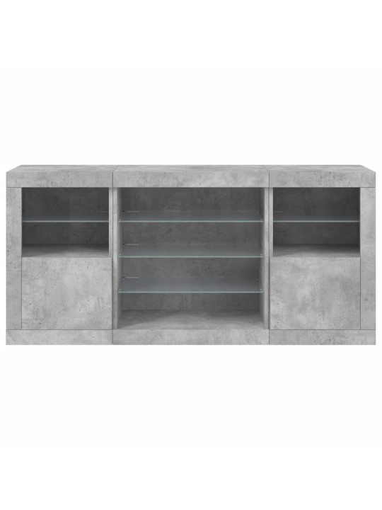 Příborník s LED osvětlením betonově šedý 142,5 x 37 x 67 cm