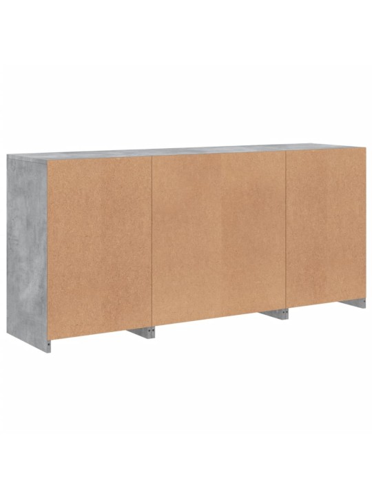Příborník s LED osvětlením betonově šedý 142,5 x 37 x 67 cm