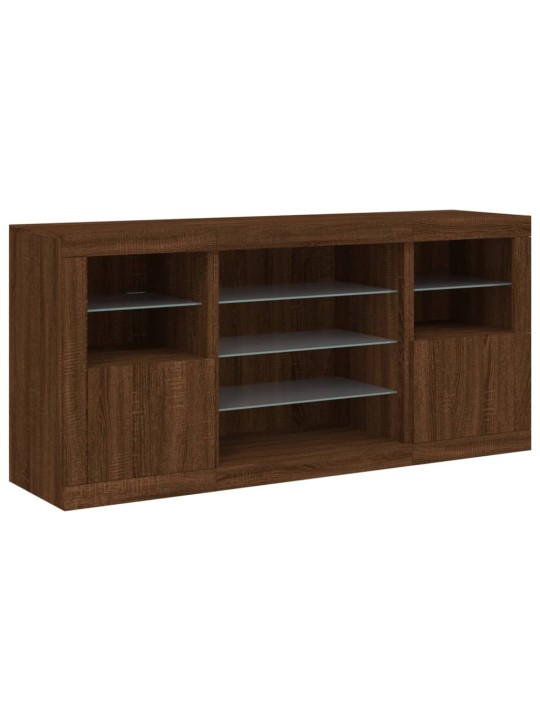 Příborník s LED osvětlením hnědý dub 142,5 x 37 x 67 cm