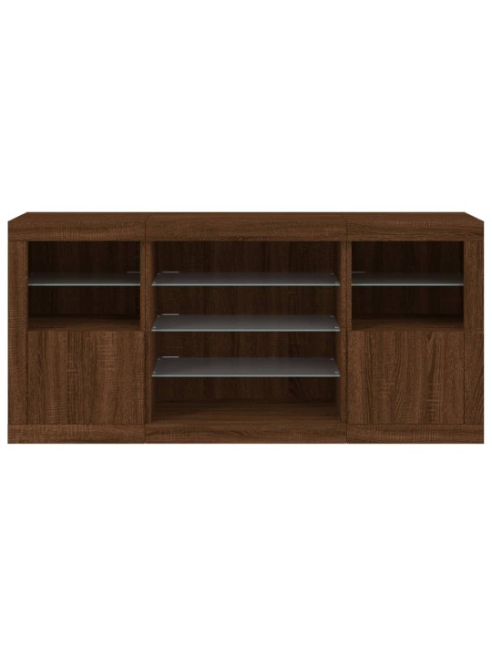 Příborník s LED osvětlením hnědý dub 142,5 x 37 x 67 cm