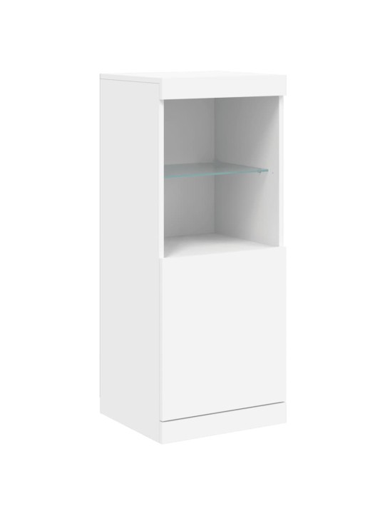 Příborníky s LED osvětlením 3 ks bílé kompozitní dřevo