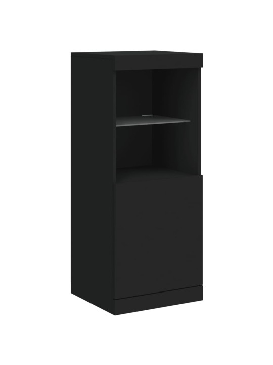 Příborníky s LED osvětlením 3 ks černé kompozitní dřevo