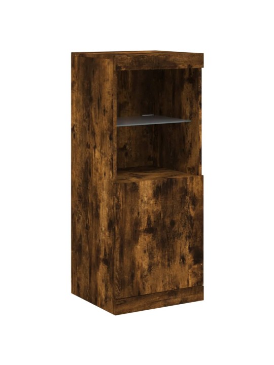 Příborníky s LED osvětlením 3 ks kouřový dub kompozitní dřevo