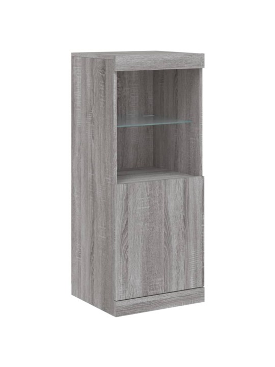 Příborníky s LED osvětlením 3 ks šedé sonoma kompozitní dřevo