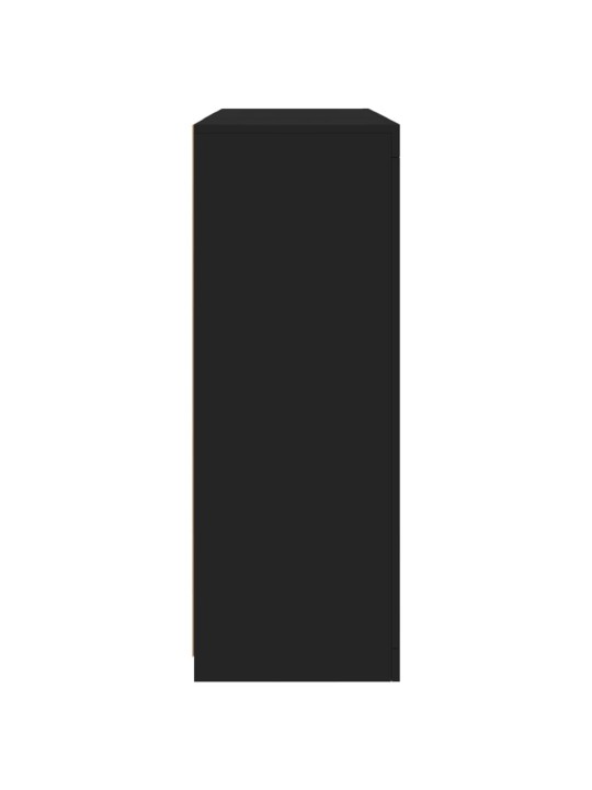Příborníky s LED osvětlením 3 ks černé kompozitní dřevo