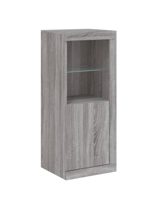 Příborníky s LED osvětlením 3 ks šedé sonoma kompozitní dřevo