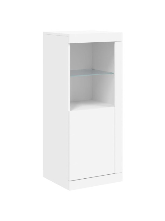 Příborníky s LED osvětlením 3 ks bílé kompozitní dřevo