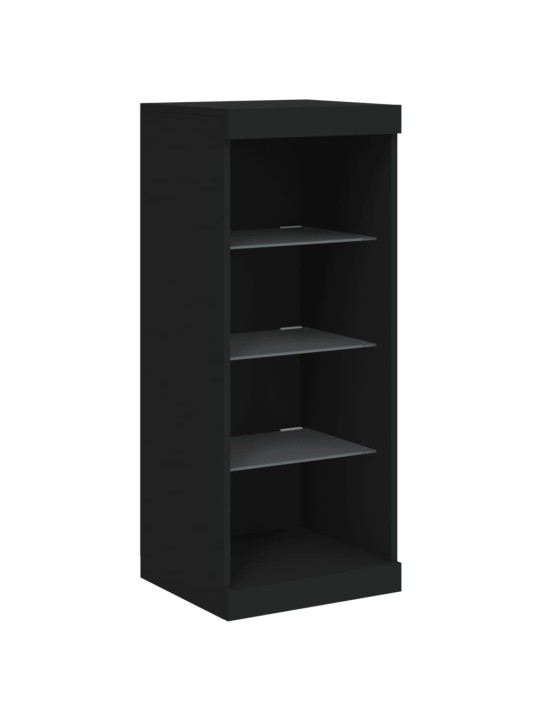 Příborníky s LED osvětlením 3 ks černé kompozitní dřevo