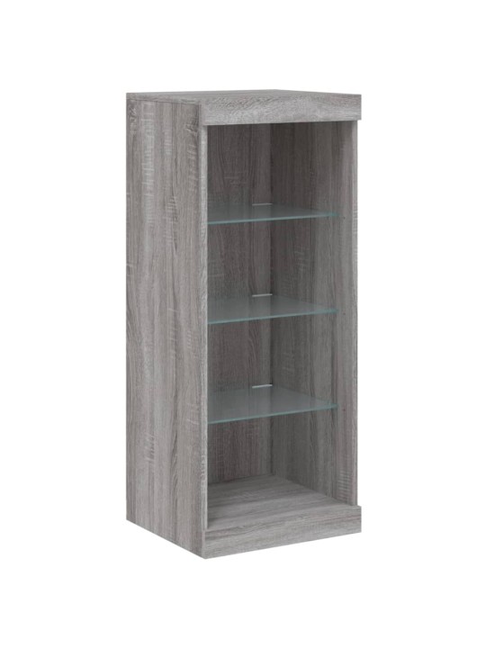 Příborníky s LED osvětlením 3 ks šedé sonoma kompozitní dřevo