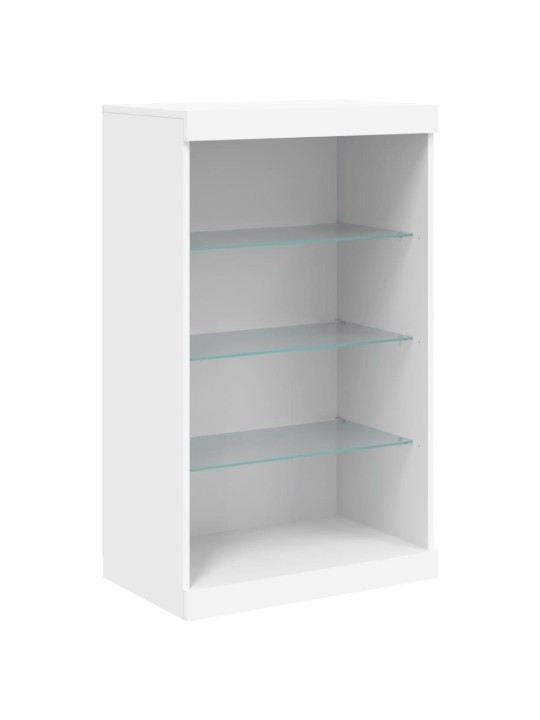 Příborníky s LED osvětlením 3 ks bílé kompozitní dřevo
