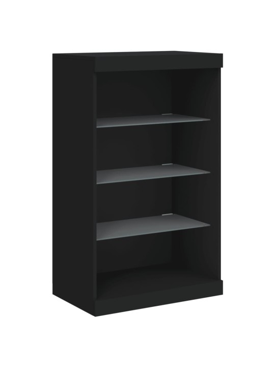 Příborníky s LED osvětlením 3 ks černé kompozitní dřevo